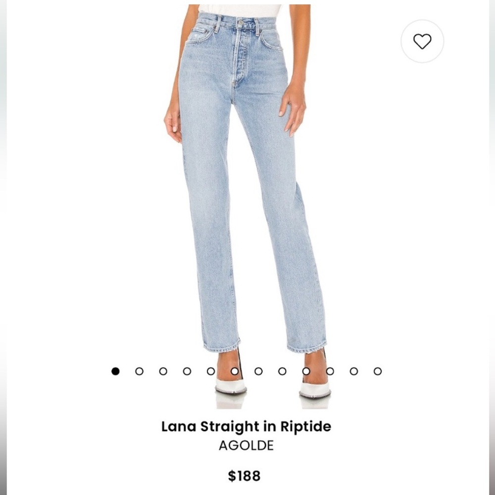 AGOLDE Lana Straight Jeans in Light Blue Riptide